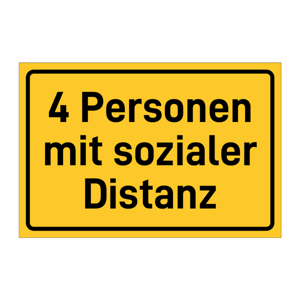 4 Personen mit sozialer Distanz