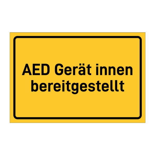 AED Gerät innen bereitgestellt & AED Gerät innen bereitgestellt & AED Gerät innen bereitgestellt