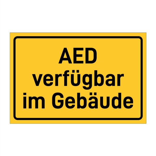 AED verfügbar im Gebäude & AED verfügbar im Gebäude & AED verfügbar im Gebäude