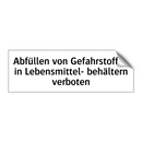 Abfüllen von Gefahrstoffen in Lebensmittel- behältern verboten