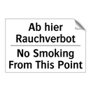 Ab hier Rauchverbot - No Smoking From This Point