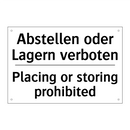 Abstellen oder Lagern verboten - Placing or storing prohibited