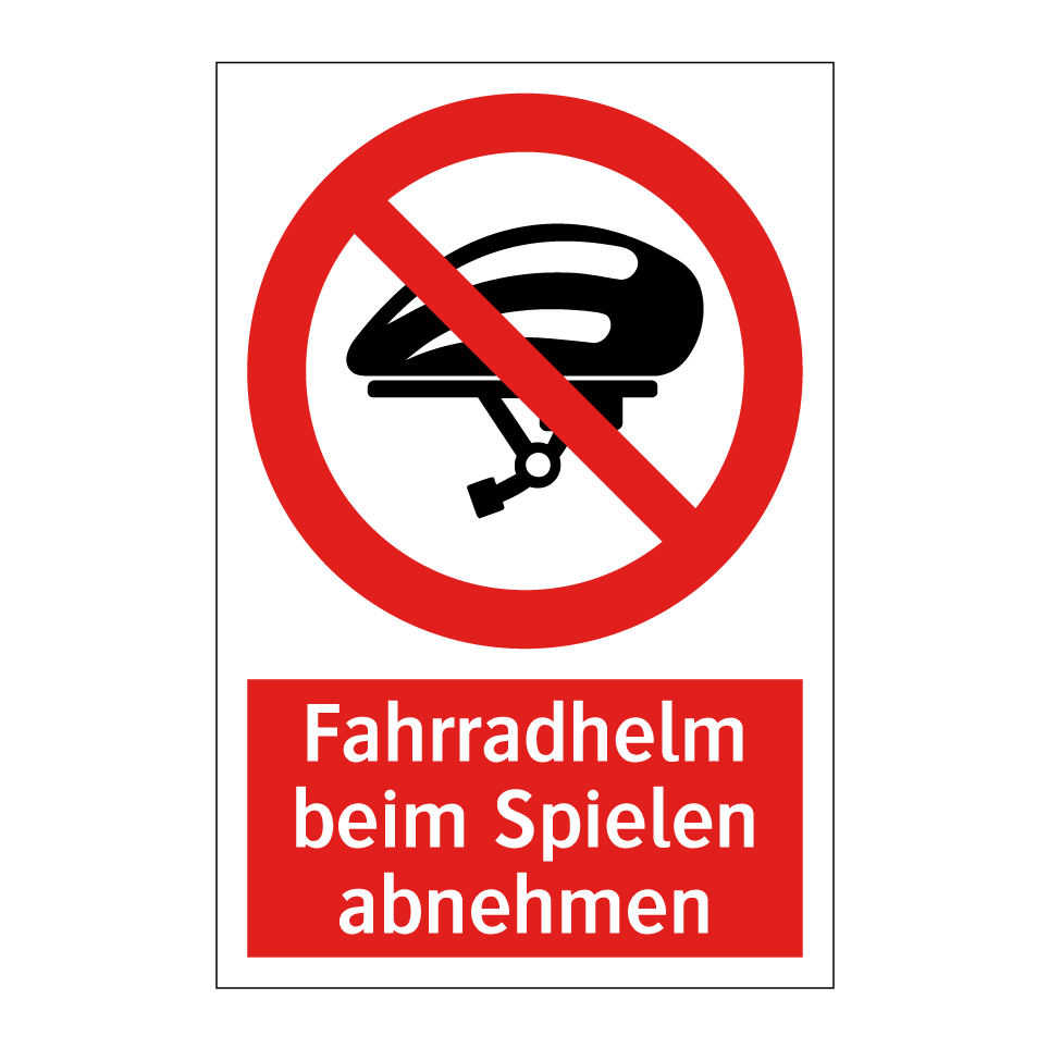 Fahrradhelm beim Spielen abnehmen