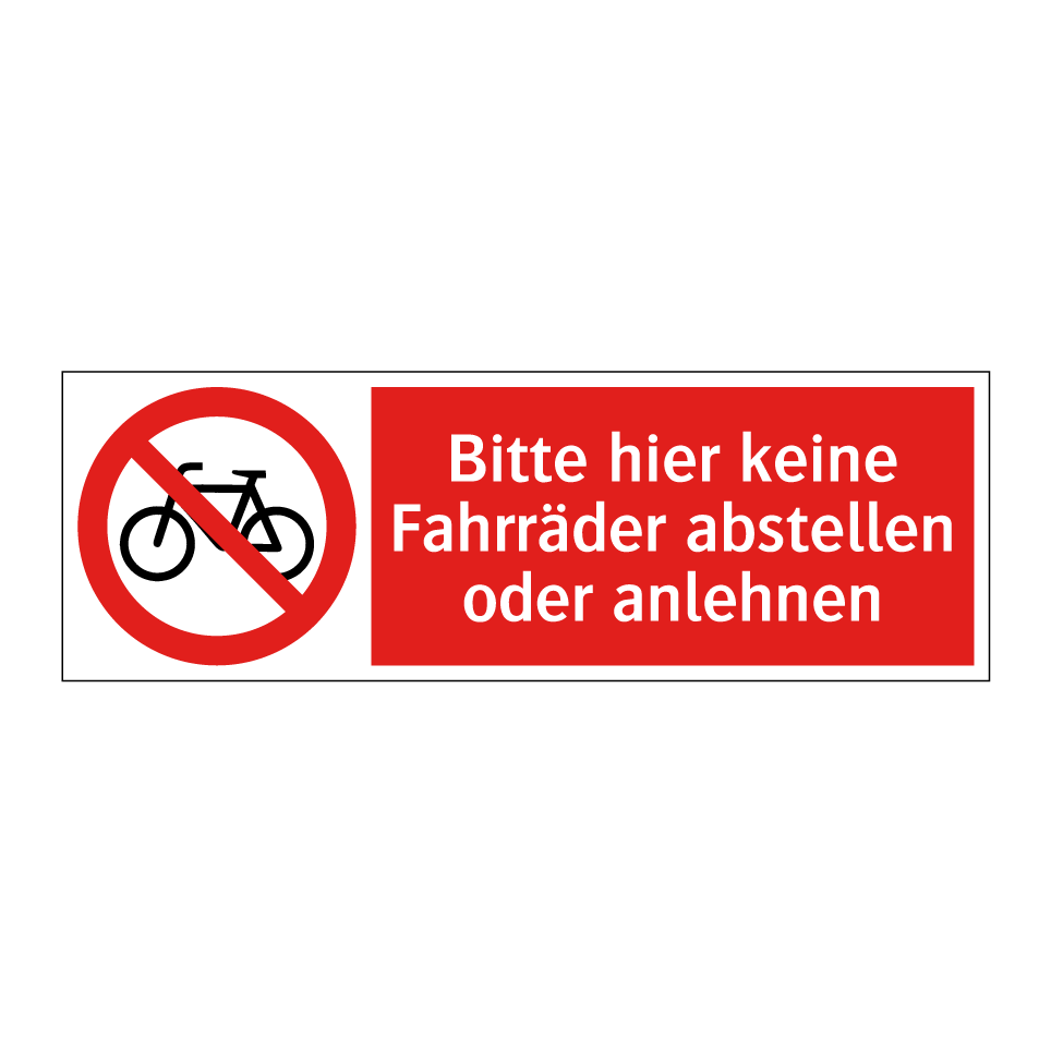 fahrradanhänger schild österreich Kauf Bitte hier keine Fahrräder abstellen oder anlehnen schild | SignOnline