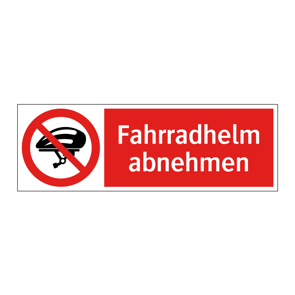 fahrradhelm schild Kauf Fahrradhelm abnehmen schild | SignOnline