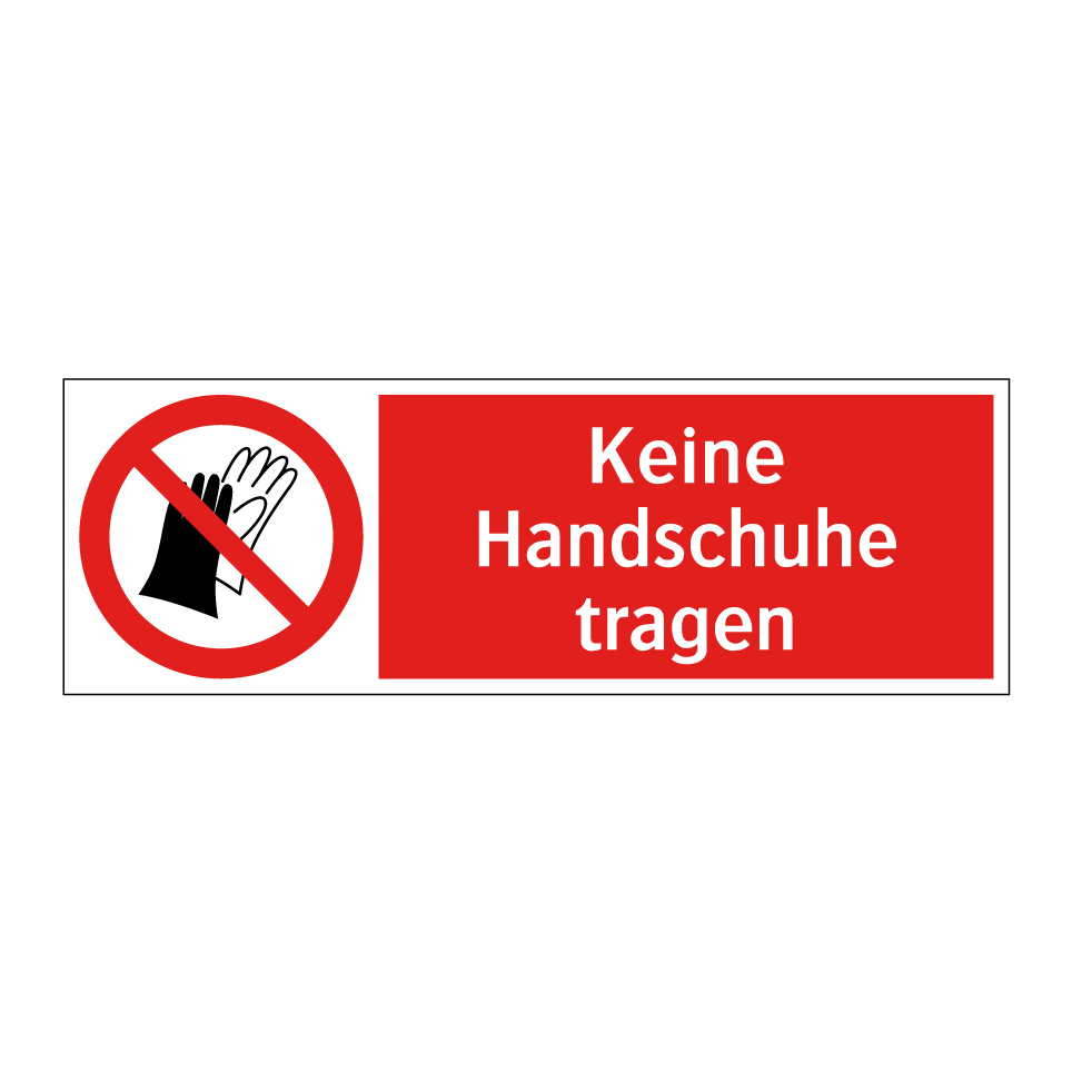 keine handschuhe Kauf Keine Handschuhe tragen schild | SignOnline