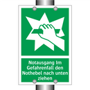 Notausgang Im Gefahrenfall den Nothebel nach unten ziehen