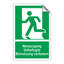 Notausgang Unbefugte Benutzung verboten