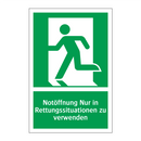 Notöffnung Nur in Rettungssituationen zu verwenden