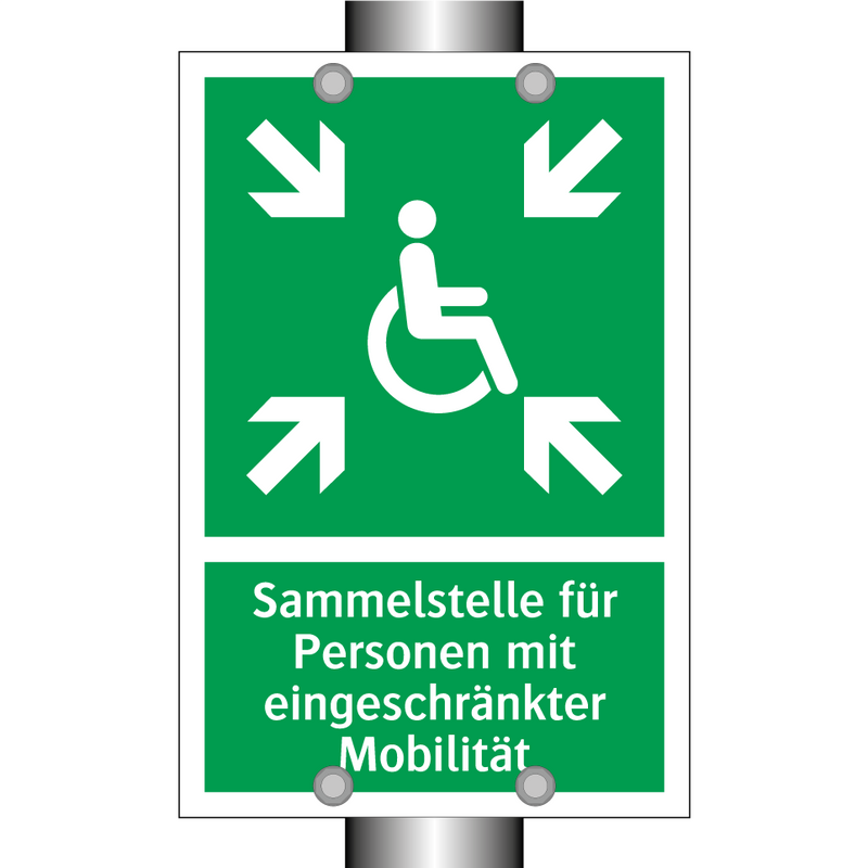 Sammelstelle für Personen mit eingeschränkter Mobilität