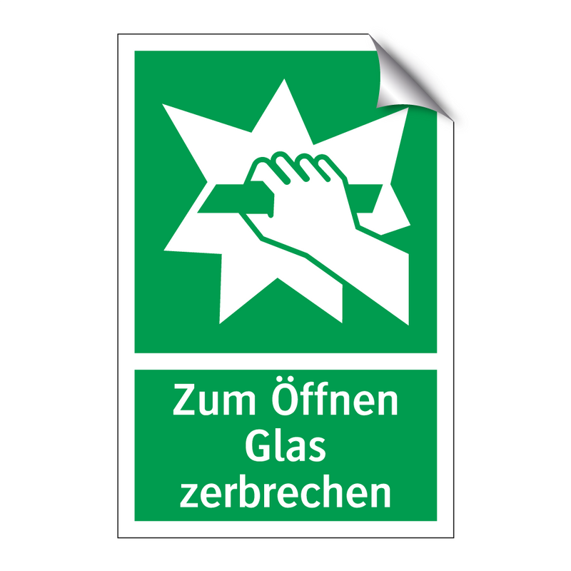 Zum Öffnen Glas zerbrechen