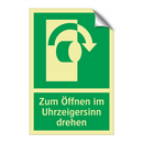 Zum Öffnen im Uhrzeigersinn drehen