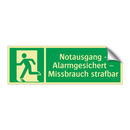Notausgang - Alarmgesichert – Missbrauch strafbar