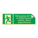 Notausgang darf nur im Notfall benutzt werden. Alarm angeschlossen