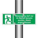 Notausgang darf nur im Notfall benutzt werden. Alarm angeschlossen