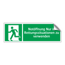 Notöffnung Nur in Rettungssituationen zu verwenden