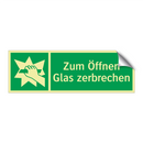 Zum Öffnen Glas zerbrechen