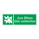 Zum Öffnen Glas zerbrechen