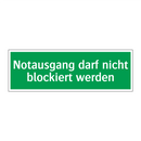 Notausgang darf nicht blockiert werden