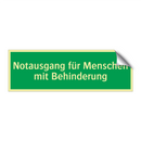 Notausgang für Menschen mit Behinderung