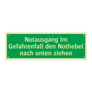 Notausgang Im Gefahrenfall den Nothebel nach unten ziehen