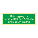Notausgang Im Gefahrenfall den Nothebel nach unten ziehen