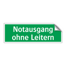 Notausgang ohne Leitern