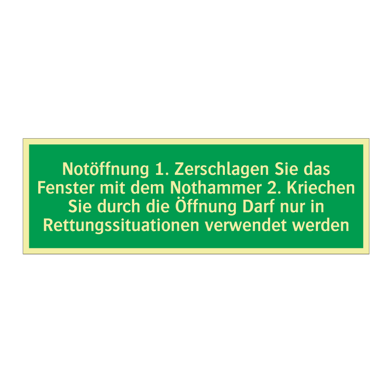 Notöffnung 1. Zerschlagen Sie das Fenster mit dem Nothammer /../