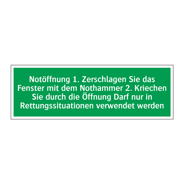 Notöffnung 1. Zerschlagen Sie das Fenster mit dem Nothammer /../