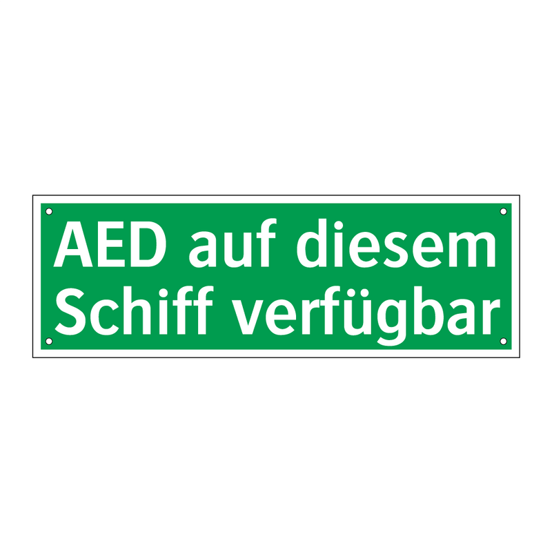 AED auf diesem Schiff verfügbar