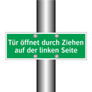 Tür öffnet durch Ziehen auf der linken Seite