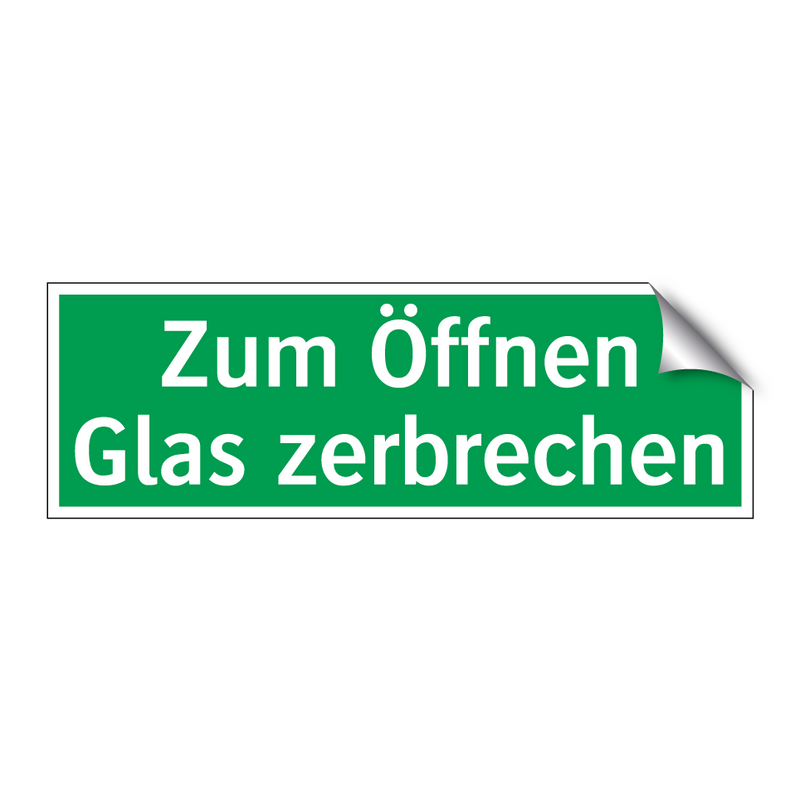 Zum Öffnen Glas zerbrechen