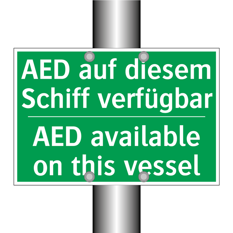 AED auf diesem Schiff verfügbar /.../ - AED available on this vessel