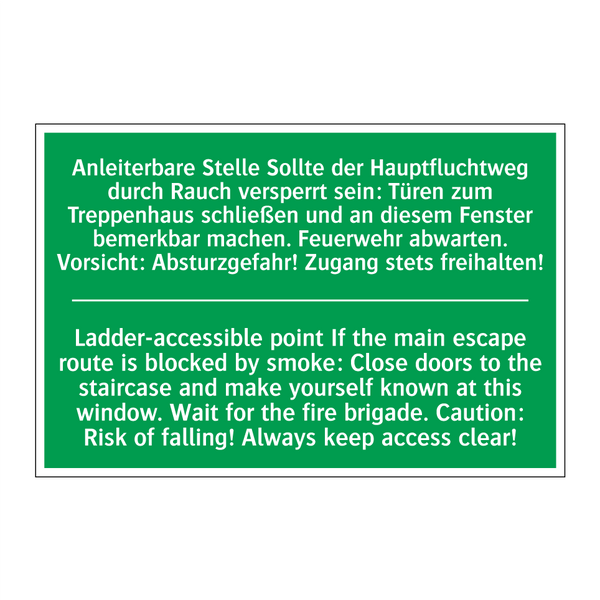 Anleiterbare Stelle Sollte der /.../ - Ladder-accessible point If the /.../