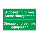 Aufbewahrung von Atemschutzgeräten /.../ - Storage of breathing equipment