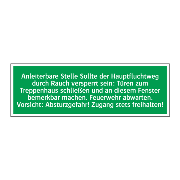 Anleiterbare Stelle Sollte der Hauptfluchtweg durch Rauch versperrt sein /../