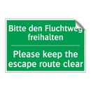 Bitte den Fluchtweg freihalten - Please keep the escape route clear /.../