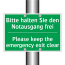 Bitte halten Sie den Notausgang /.../ - Please keep the emergency exit /.../