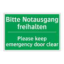 Bitte Notausgang freihalten - Please keep emergency door clear /.../