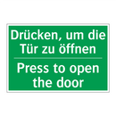 Drücken, um die Tür zu öffnen - Press to open the door