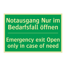 Notausgang Nur im Bedarfsfall /.../ - Emergency exit Open only in case /.../