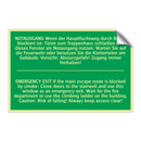 NOTAUSGANG Wenn der Hauptfluchtweg /.../ - EMERGENCY EXIT If the main escape /.../