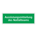 Ausrüstungsmitteilung des Notfallteams