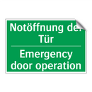 Notöffnung der Tür - Emergency door operation