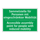 Sammelstelle für Personen mit /.../ - Accessible assembly point for /.../