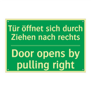Tür öffnet sich durch Ziehen nach /.../ - Door opens by pulling right
