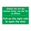 Ziehen Sie auf der rechten Seite, /.../ - Pull on the right side to open /.../