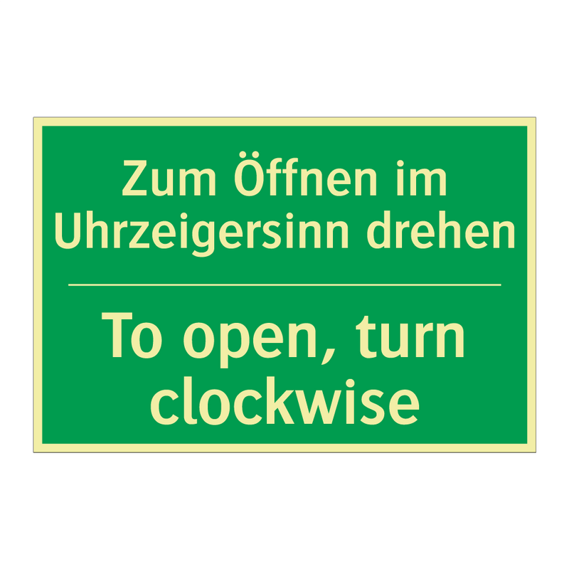 Zum Öffnen im Uhrzeigersinn drehen /.../ - To open, turn clockwise