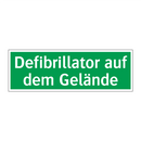 Defibrillator auf dem Gelände
