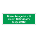 Diese Anlage ist mit einem Defibrillator ausgestattet